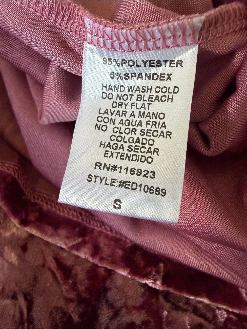 Easel NWT Mauve Crushed Velvet Cold Shoulder Fit & Flare Dress S - Picture 7 of 9